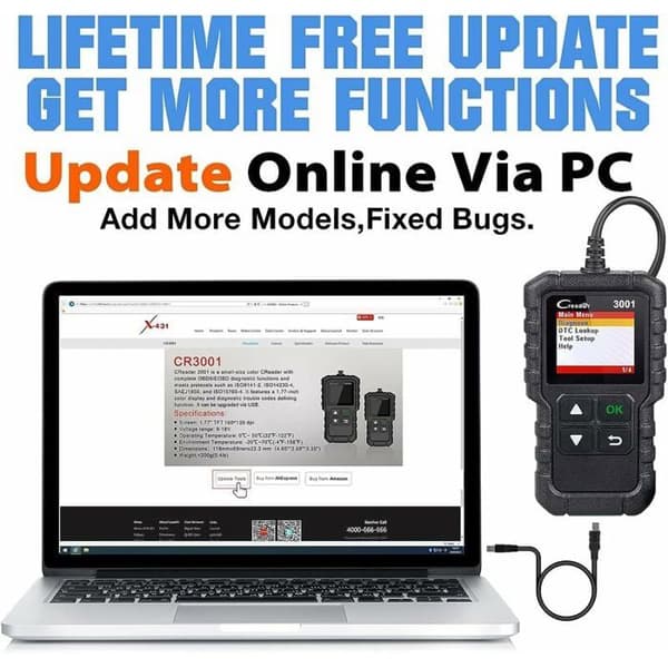 1 stk. Diagnostisk start CR3001 OBD2 bildiagnoseværktøj bildiagnosescanner til benzinbiler og