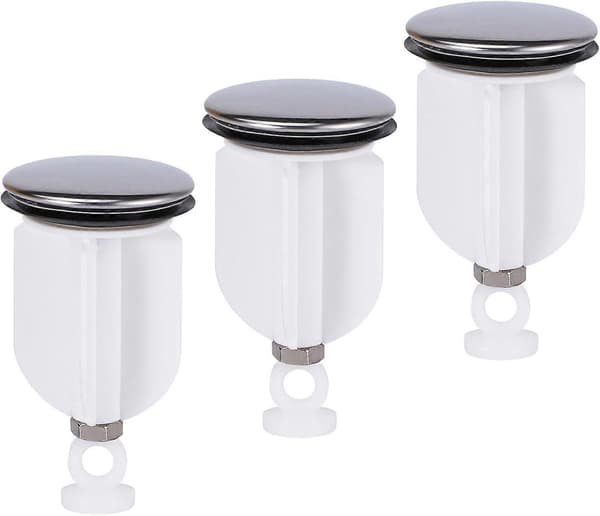 3 stk. vaskepropper, afløbsprop, håndvaskepropper, 40 mm universal lukning med pakning til køkken og badeværelse