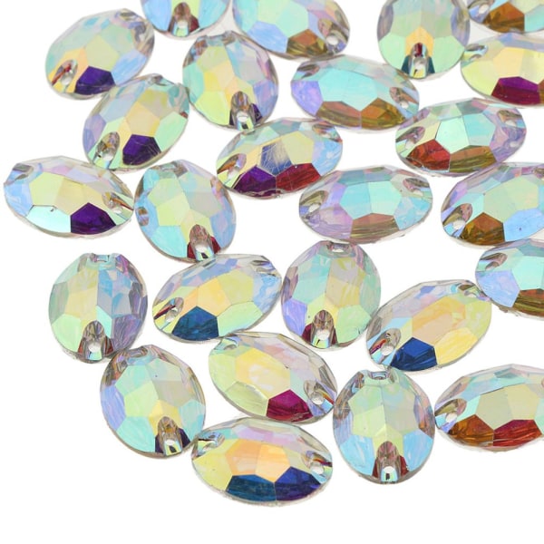 50 st Ovala sy på Crystal Rhinestones pärlor Sy DIY Accessoarer