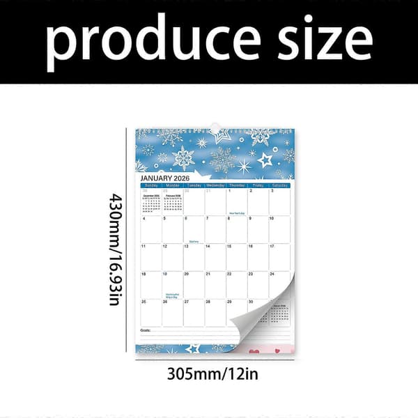 2026-2027 Engelsk Väggkalender Flerfärgad Multicolor