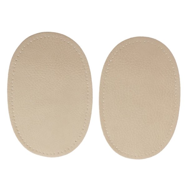 Par Ärmbågslappar Sydda i PU-läder Ovala Beige