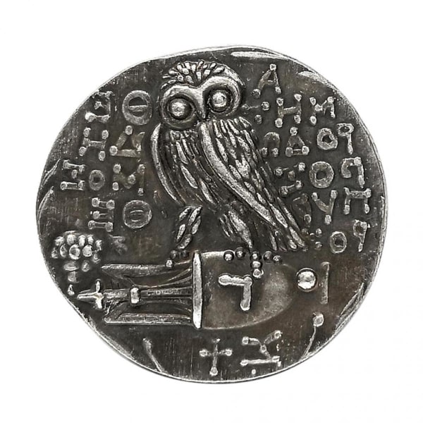 4x Grekisk Mytologi Uggla Athena Silver Souvenir Samlar Mynt 26.5 Mm Dekor