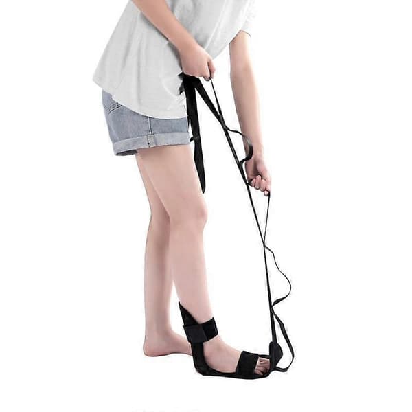 [RM]Hamstring Stretcher Stretching Strap Pull Strap Belte Justerbart Tøyebelte Treningsutstyr black