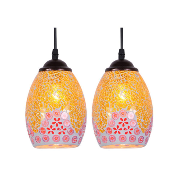 St Retro Färgglada Tak Pendellampa Ljus Krona Skärm Lampskärm 4#