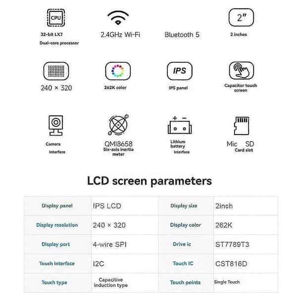 ESP32-S3 2,8 tommer Display Udviklingskort 480x640 RGB Kapacitiv Touch Display Skærm Understøtter WiFi & Bluetooth