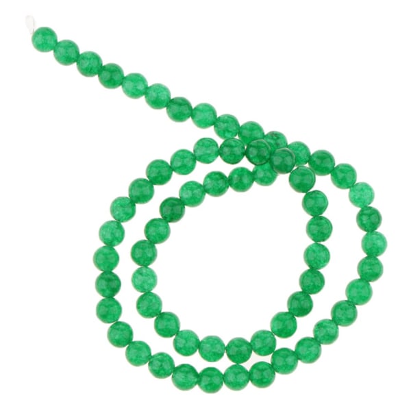 Naturlig kristall lös grön jade pärlor DIY för smyckestillverkning 6 mm