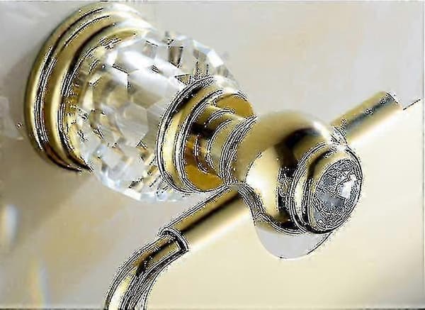 Luksus Guld Krystal Messing Badeværelsestilbehør Badeværelseshardware Sæt Guld Sæbeskål Papir Net CWM