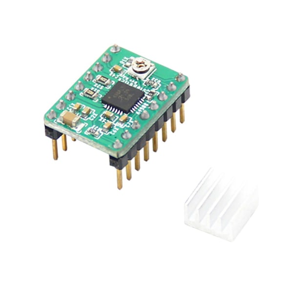 A4988 stegmotordrivmodulkort för CNC 3D-skrivare + grön kylfläns