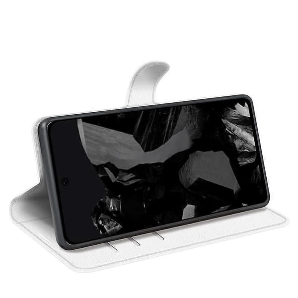 [RM] Litchi læder-telefonetui til Google Pixel 9 Pro XL White For Google Pixel 9 Pro XL