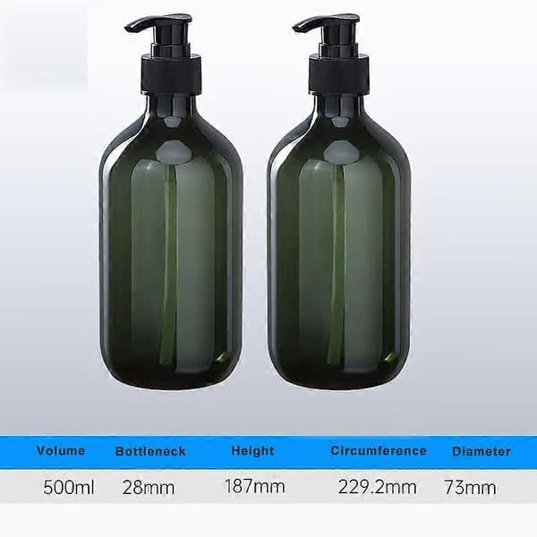 Sæt med 2 pumpe sæbedispensere - 500 ml - Til køkken, badeværelse, bordplade, køkken - Grøn
