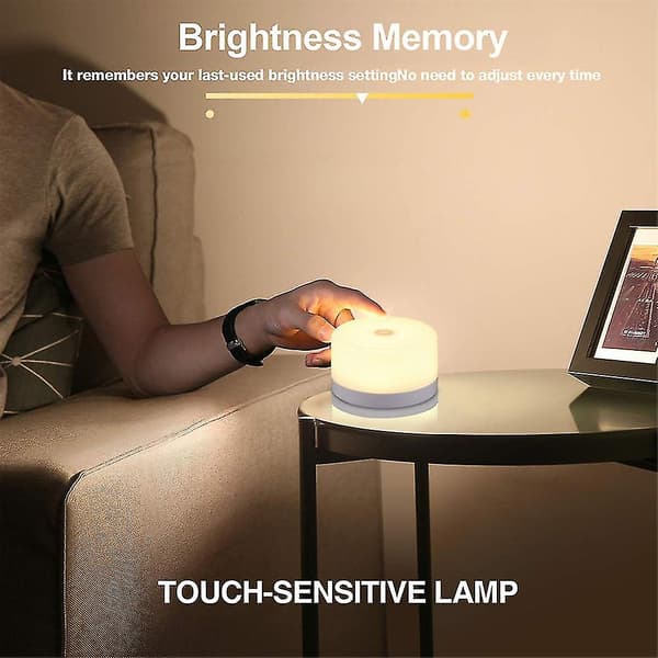 Bærbar Mini Natlampe Touch Lampe Soveværelse Sengelampe USB Opladning Warm Light