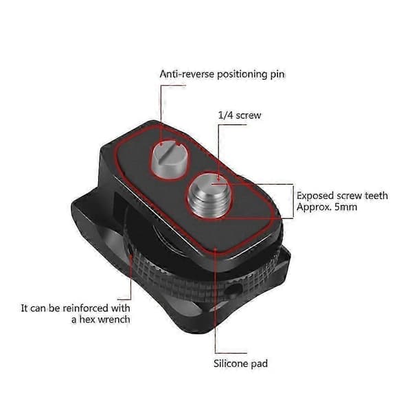 Kallskoadapterbas med 1/4\" monteringsskruv för DSLR-kameraburrigg