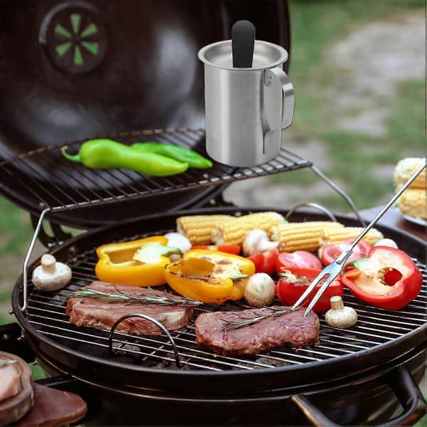BBQ-pensel og saucesæt i rustfrit stål, lufttætte varmebestandige grilltilbehør til madlavning