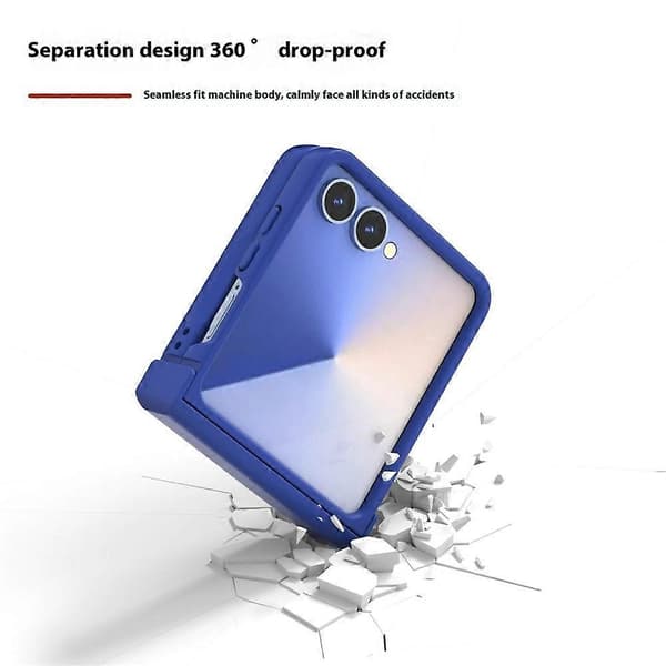 ABEEL Compatible Case for Samsung Galaxy Z Flip7 5G, PC Phone Case with Hinge Protection (Dark Blue)