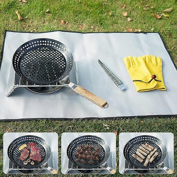 Sammenklappelig multifunktionel udendørs grillpande i jern black