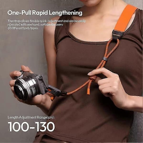 CSS2 U-Snap Kameraskulderrem Lite Halsrem til Kamera DSLR med Quick-Adjust Knot Fototilbehør B Blue