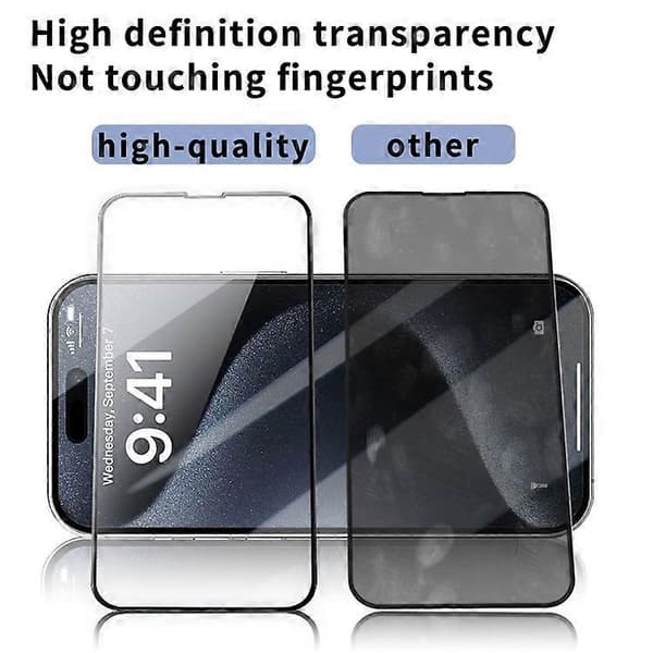 10 stk kompatible skjermbeskyttere i høyaluminium-silikon for iPhone 15 HD Transparent