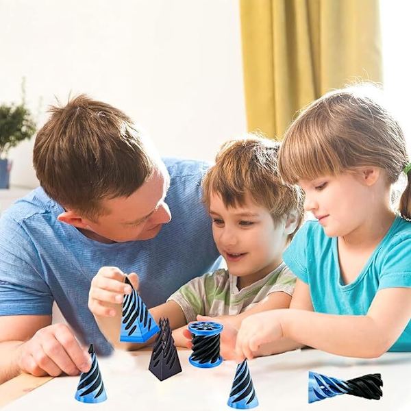 3-pack Impossible Cones, Spiralkoner Fidgetleksak Impossible Pyramid End-to-End Leksak Blå blue