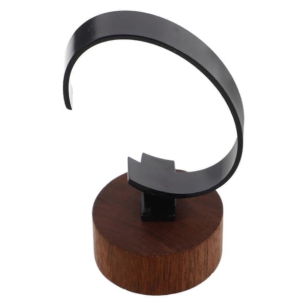 Urdisplaystativ Sort Valnød Træbase Ørering Displaystativ Til Ure Smykker Butiksmiljøer 1 Sæt Sort Black 10.50X5.50X5.50CM