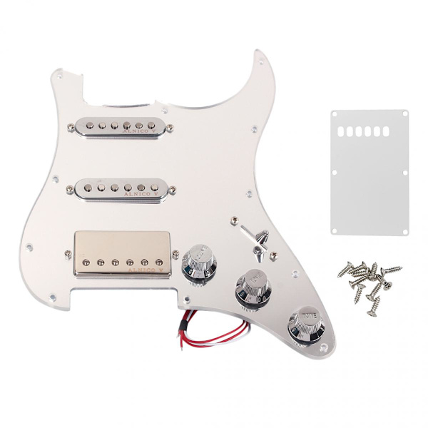 Laddat plektrumskydd med bakplatta och skruvar för Fender ST SQ gitarr