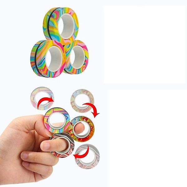 Magnetiska ringar AntiStress Fidget Toy Magic RingTool Armband Magnetiska ringar Finger Spinner RingTool