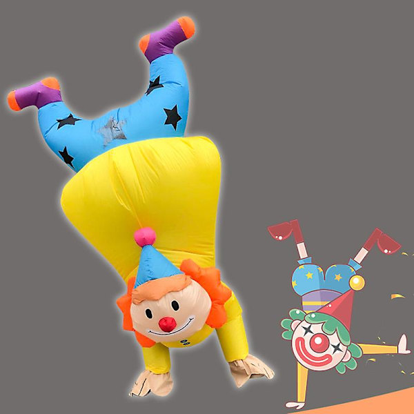 Påsk Uppblåsbar Handstående Clown Kostym Rolig Vuxen Cosplay Party Outfit Dräkt