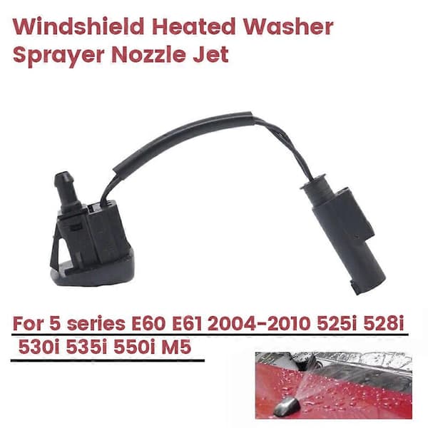 [RM] Opvarmet sprinklerdyse til forrude 61667046060 til BMW 5-serie E60 E61 2004-2010 525I Musta