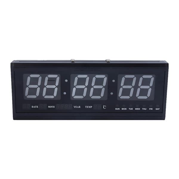 [RM]Large Modern LED Digital Wall Clock Date Temperature 24 Or 12 Hour Office