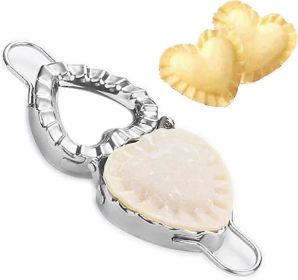 Hjärtformad Ravioliform Pierogi Dumpling Maker, Rostfritt Stål Goya Empanada Pressform, Ravioliform Crimper, Degskärare - För Små Pajer