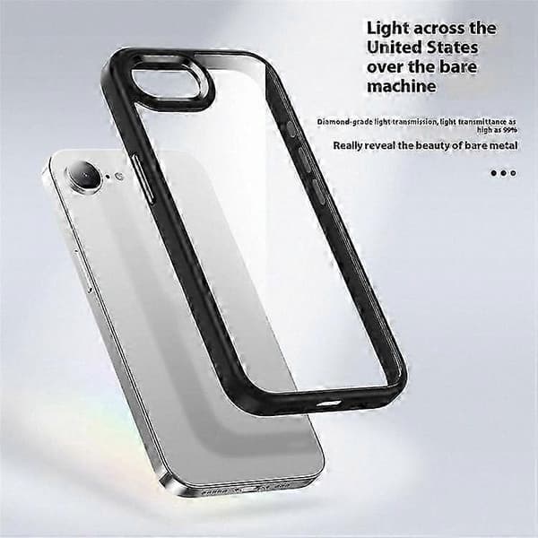 FULEXIN 16e Deksel, Anti-fall TPU + PC Krystallklart Telefondeksel Black