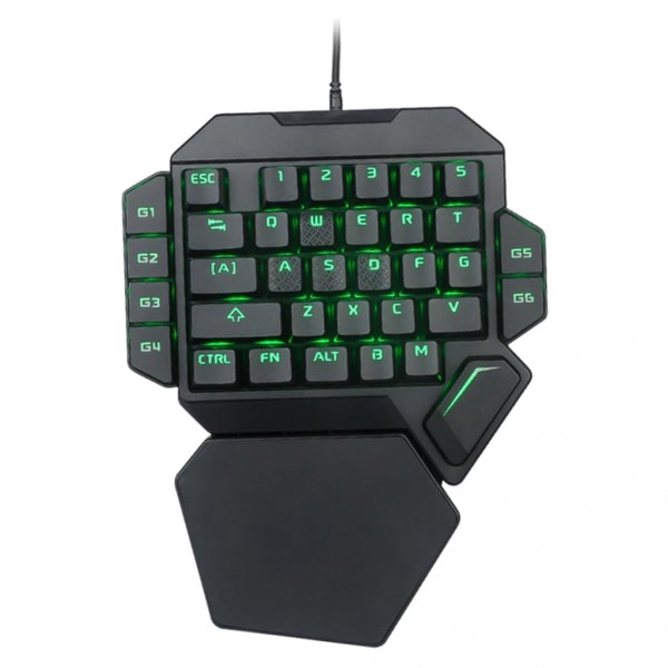 Bärbart LED Mekaniskt Tangentbord Vänster Gaming Tangentbord USB Kabelanslutet Tangentbord 35 Tangenter