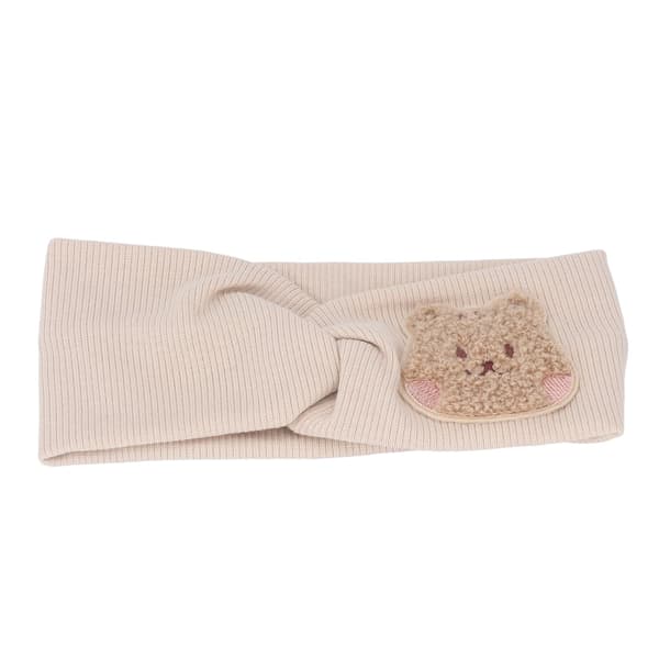 Babyhodebånd Myk Bomull Super Stretch Tegneseriemønster Hodeplagg for Småbarn Beige