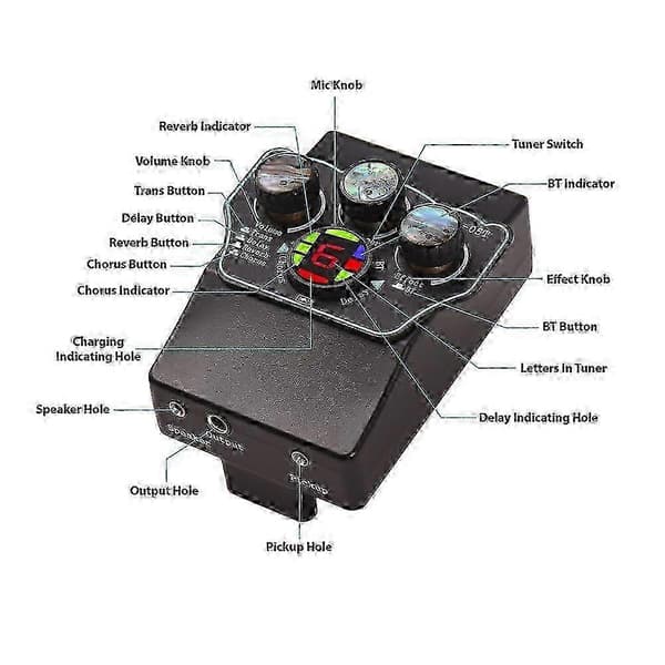 Guitar Pickup Klassisk Guitar Pickup Vibrations Pickup BT Akkompagnement Resonans Pickup 3-bånds EQ Equalizer Akustisk