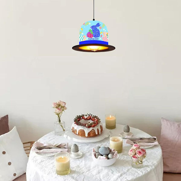 Solcellsdriven Hängande Lampa Påskdekorationer - Vattentät - Kanin Hängande Ornament k5