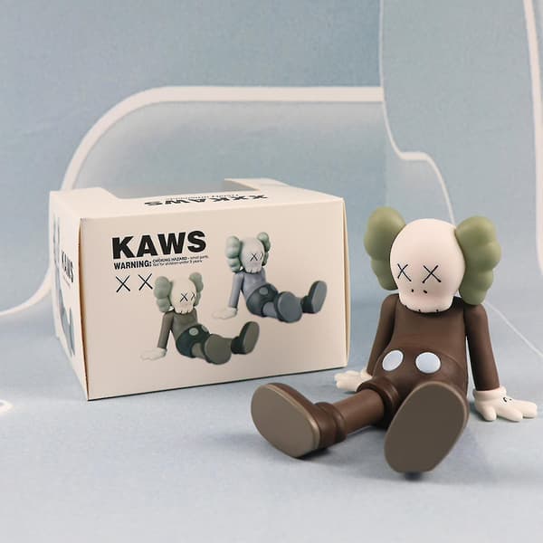 Kaws-inspirerad ansiktstäckande figurleksak, kreativ och hållbar actionfigur Brown KAWS