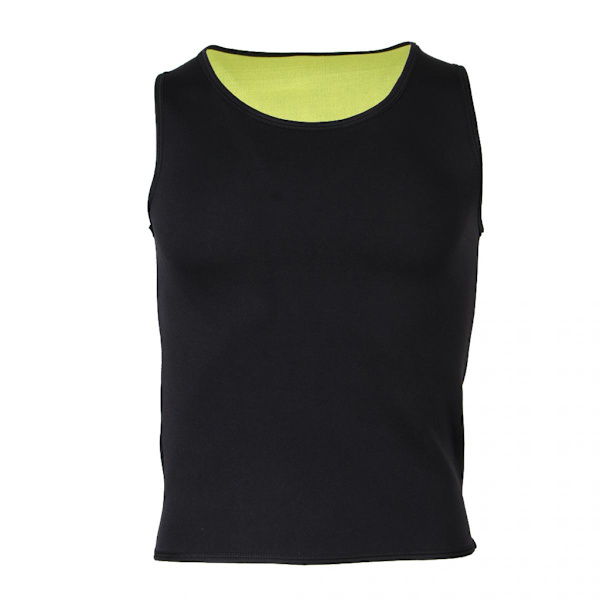 Sauna Träningsväst för Män Viktminskning Shapewear Neopren Tank Top M Svart