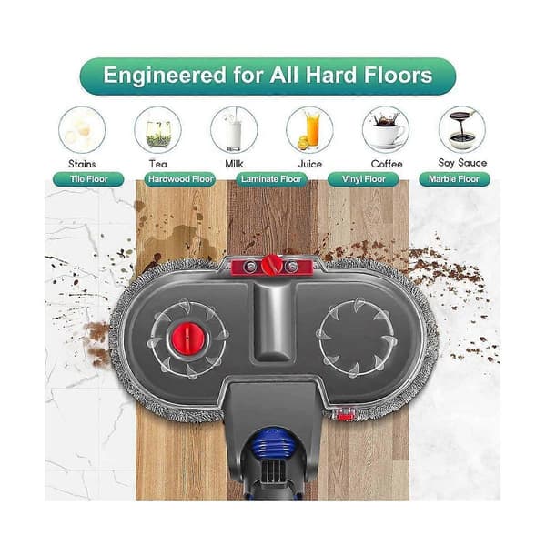 [RM] Elektrisk moppfeste for V12 Detect Slim støvsuger, moppfeste med 6 moppputer og fjerning