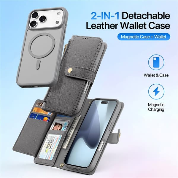 DUX DUCIS iPhone 17 Pro Max/18 Pro Max 2i1 Magnetisk Etui Lawa Series Grå 215