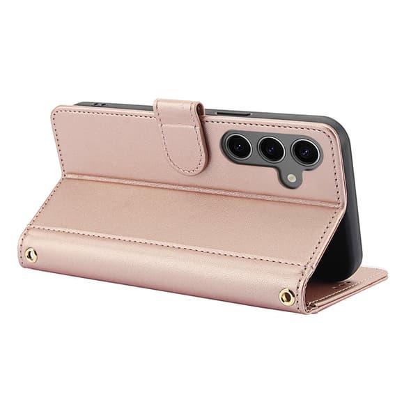 Wallet Case for Samsung Galaxy S26 Plus Faux Leather Stand - Pink