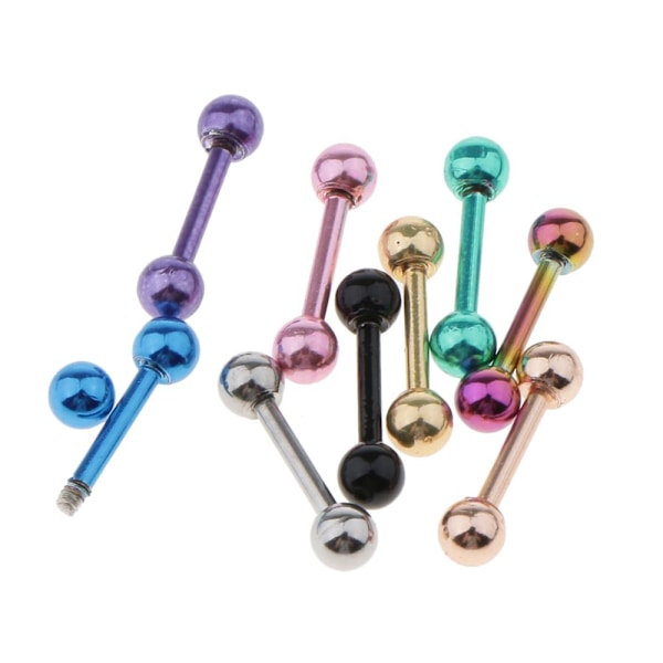 9 st rostfritt stål barbell tunga läpp helix stud sköld 16g 3mm kula