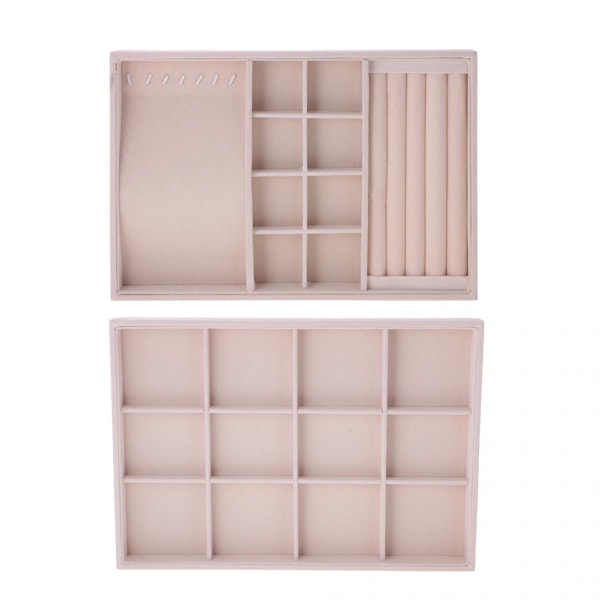 2 st Display Organizer Box Bricka Showcase för Smycken Heminredning-Rosa