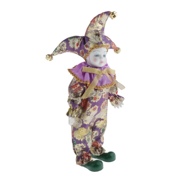 39cm Vacker Lila Porslins Triangel Dockhus Skrivbordsdisplay Ornament