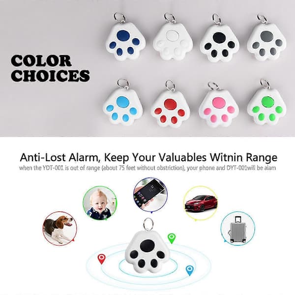 Mini GPS-tracker og locator til kæledyr, Bluetooth Anti-tabt til katte og hunde black