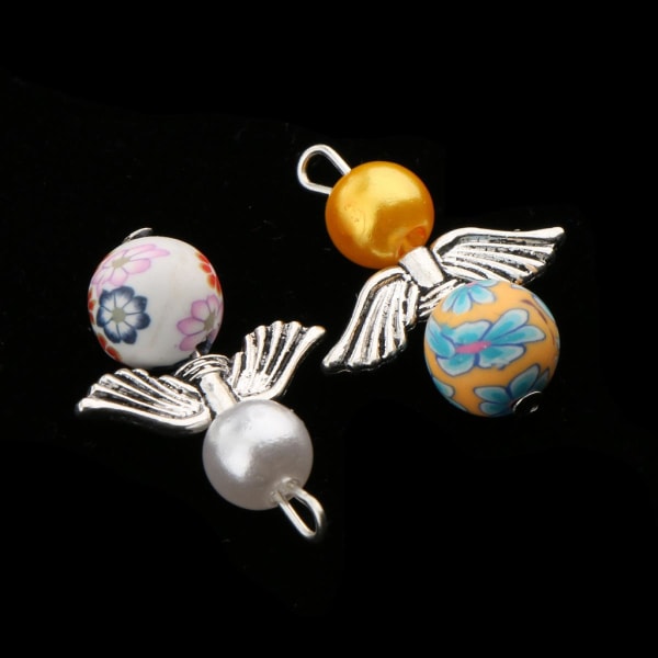 40 st Angel Wings Charms Beaded hänge för smycken gör hantverk