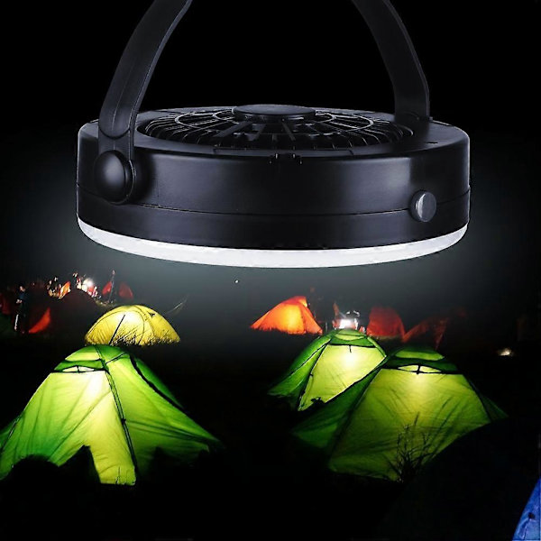 [RM]LED Campinglampeventilator til udendørs aktiviteter med 18LED multifunktionsdesign