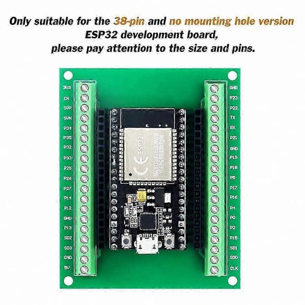 2 stk. ESP32 Breakout Board GPIO 1-til-2 Splitter til 38PIN Smal ESP32 ESP-WROOM-32 Green