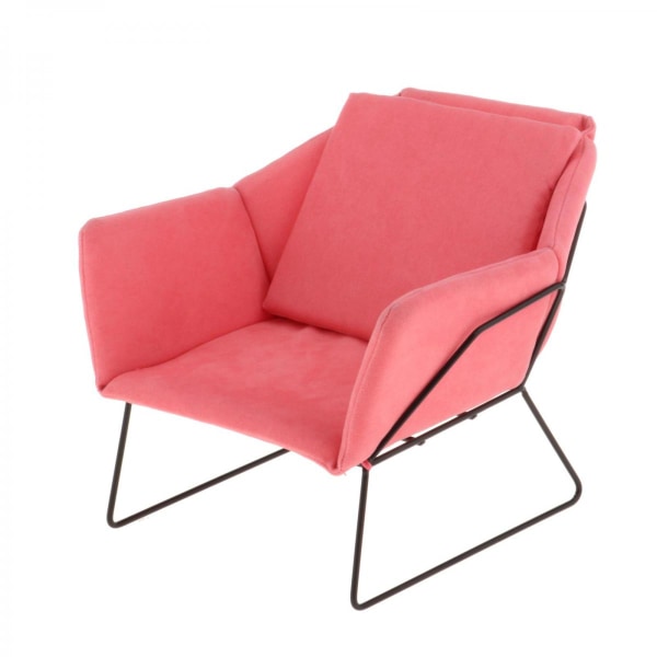 Miniatyr Dockhus Soffa Fåtölj Dockhusmöbler Soffa 1/6 Rosa