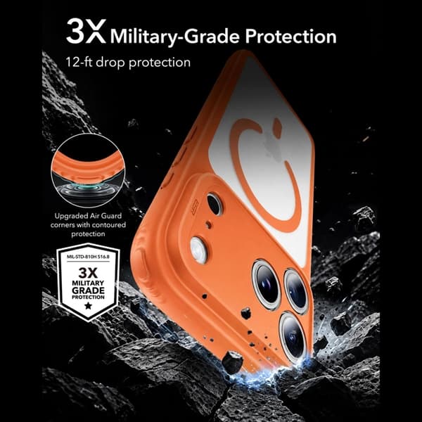 ESR Mobile Case For iPhone 17 Pro /18 Pro Magsafe Classic Hybrid - Frosted Orange 50