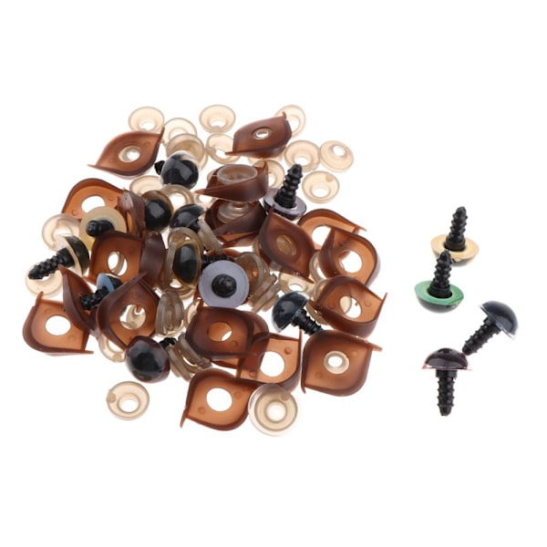 100 st Säkerhetsdockögon Ögonlock För DIY Nallebjörn Dockleksak Brickor 12mm Flerfärgade