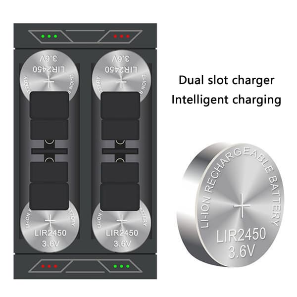 [RM] Lightweight Button Cell Battery Charger for LIR2450 LIR2477 Batteries Heat Resistant